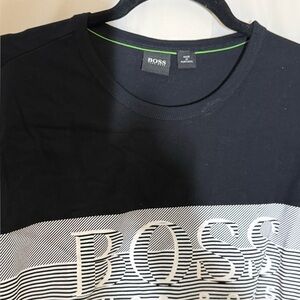 BOSS Black and White Striped Tee